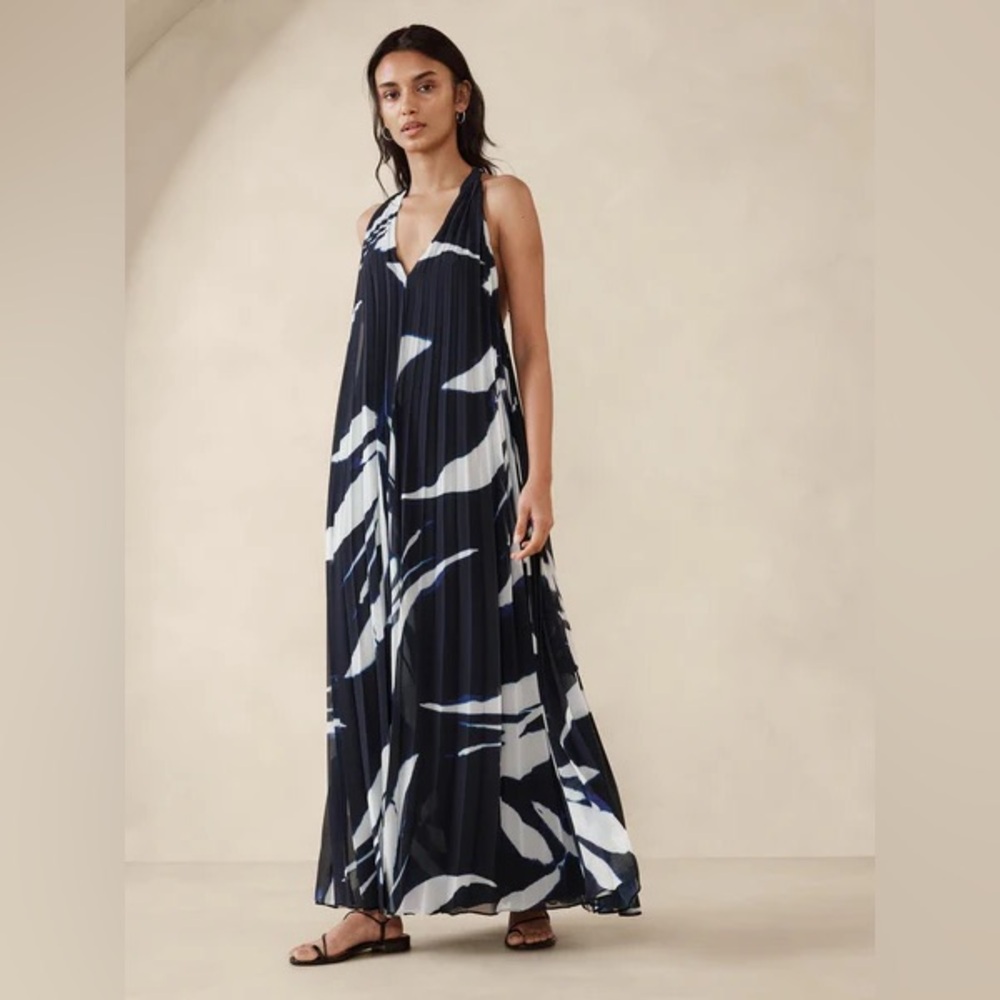 Banana Republic Odetta Pleated Maxi Dress NWT XS